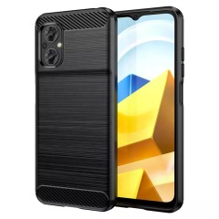 Husa pentru Xiaomi Poco M5 - Techsuit Carbon Silicone - Negru