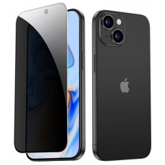 Folie pentru iPhone 15 - Tempered Glass Privacy - Black