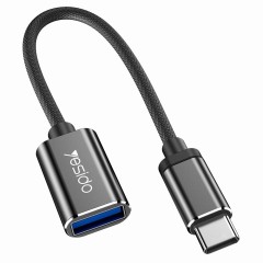 Adaptor Type-C la USB 3.0, Plug & Play, 5Gbps Yesido OTG Cable, GS01 - Negru