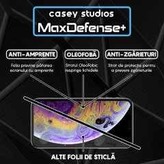 Folie Sticla iPhone X/XS Casey Studios Full Screen 9H + Kit de Instalare Cadou - Negru Negru