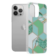 Husa iPhone 13 Pro Arpex Marble Series - Green Hex