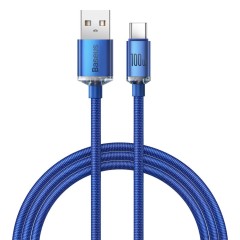 Cablu Date USB la Type-C, 100 W, 2 m, Baseus, CAJY000503 - Albastru
