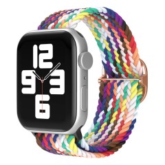 Curea Apple Watch 1/2/3/4/5/6/7/8/SE/Ultra - 38/40/42 MM Braided Loop Ajustabila Casey Studios, din Material Textil - Mixed Colors