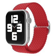 Curea Apple Watch 1/2/3/4/5/6/7/8/SE/Ultra - 38/40/42 MM Braided Loop Ajustabila Casey Studios, din Material Textil - Red