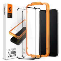 Folie pentru iPhone 15 Pro Max (set 2) - Spigen Glass.TR Align Master - Black