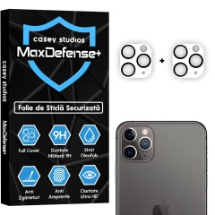 Set 2x Folie Sticla Camera MaxDefense+ compatibila cu iPhone 11 Pro Max / 11 Pro Casey Studios