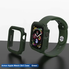 Husa pentru Apple Watch 1 / 2 / 3 (42mm) + Folie - Lito Watch Armor 360 - Verde Verde