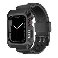 Husa pentru Apple Watch 4 / 5 / 6 / SE / SE 2 (44mm) + Curea - Lito Metal RuggedArmor (LS002) - Black Negru