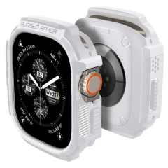 Husa pentru Apple Watch Ultra / Ultra 2 - Spigen Rugged Armor - White Alb