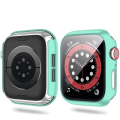 Carcasa 360° (Husa + Folie) Apple Watch 7/8 - 41MM Casey Studios - Transparent Turqoise 