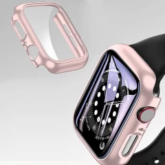 Carcasa 360° (Husa + Folie) Apple Watch 4/5/6/SE - 44MM Casey Studios - Pink Pink