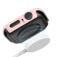 Carcasa 360° (Husa + Folie) Apple Watch 4/5/6/SE - 44MM Casey Studios - Pink Pink