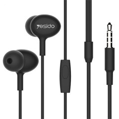 Casti cu fir in-ear Stereo cu Microfon Yesido, Jack 3.5mm, YH-13 - Black