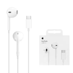 Apple - Original Wired Earphones A3046 (MTJY3ZM/A) - Type-C with Microphone - White (Blister Packing) Alb