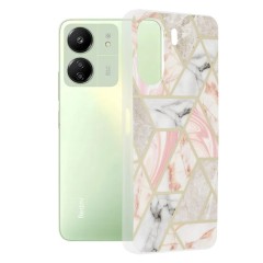 Husa pentru Xiaomi Redmi 13C 4G / Poco C65 - Techsuit Marble Series - Pink Hex
