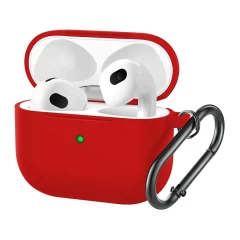 Husa Airpods 3 Casey Studios Silicone - Light Gray Red 
