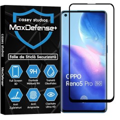 Folie Sticla CASEY STUDIOS compatibila cu Oppo Reno5 Pro 5G, Full Glue, Duritate Militara, Ultra HD, Anti Zgarieturi, Anti Amprente, Anti Socuri, Margini Negre