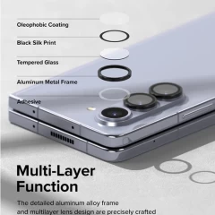 Folie Camera pentru Samsung Galaxy Z Fold5 - Ringke Camera Lens Frame Glass - Black Negru