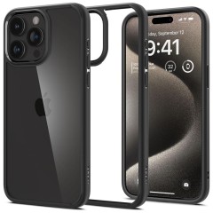 Husa pentru iPhone 15 Pro - Spigen Ultra Hybrid - Matte Black