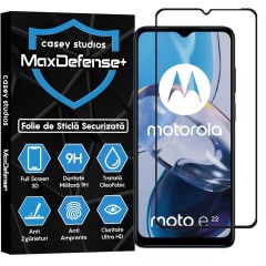 Folie Sticla CASEY STUDIOS compatibila cu Motorola Moto E22 / Moto E22i, Full Glue, Duritate Militara, Ultra HD, Anti Zgarieturi, Anti Amprente, Anti Socuri, Margini Negre