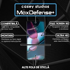 Folie Sticla CASEY STUDIOS compatibila cu Motorola Moto Edge X30, Full Glue, Duritate Militara, Ultra HD, Anti Zgarieturi, Anti Amprente, Anti Socuri, Margini Negre Negru