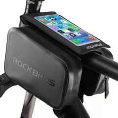 Geanta bicicleta waterproof cu suport telefon (6 inchi) Rockbros AS-006BK - Negru Negru