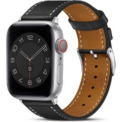 Curea Apple Watch 1/2/3/4/5/6/7/8/SE - 38/40/41 MM Premium din Piele Naturala Casey Studios Casey Studios - Negru