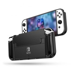 Husa Nintendo Switch OLED Arpex Carbon Silicone - Black