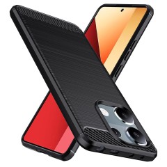 Husa pentru Xiaomi Redmi Note 13 Pro 4G / Poco M6 Pro 4G - Techsuit Carbon Silicone - Black