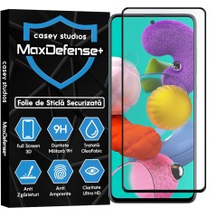 Folie Sticla CASEY STUDIOS pentru Samsung Galaxy A51 4G / A51 5G, Full Glue, Duritate Militara, Ultra HD, Protectie Profesionala Ecran 3D, Anti Zgarieturi, Anti Amprente, Anti Socuri, Margini Negre