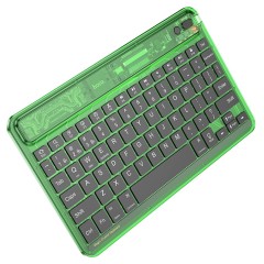 Tastatura Wireless Bluetooth, 500mAh - Hoco Transparent Discovery Edition (S55) - Verde