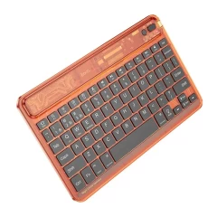 Tastatura Wireless Bluetooth, 500mAh - Hoco Transparent Discovery Edition (S55) - Citrus Color oranj