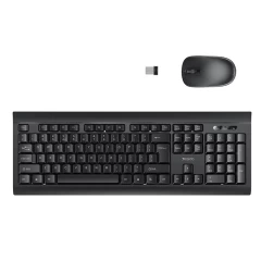 Yesido - Wireless Keyboard and Mouse Set (KB12) - Intelligent Hibernation, Plug&Play - Black Negru