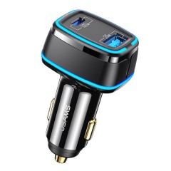 Incarcator Auto Fast Charge USB-A, PD, 120W, 5A USAMS C24 - Negru