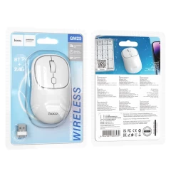 Mouse Fara Fir 2.4G, 1600 DPI - Hoco Royal (GM25) - Space White Alb