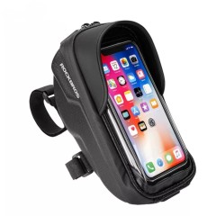 Geanta ghidon bicicleta cu suport telefon waterproof 19.5x10.3x7.3cm RockBros B70 - Negru