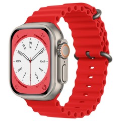 Curea pentru Apple Watch 1/2/3/4/5/6/7/8/SE/SE 2/Ultra (42/44/45/49mm) - Techsuit Watchband (W038) - Rosu