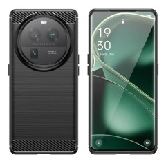 Husa pentru Oppo Find X6 - Techsuit Carbon Silicone - Negru