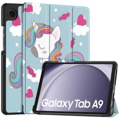 Husa pentru Samsung Galaxy Tab A9 - Techsuit FoldPro - Rose Gold Unicorn 
