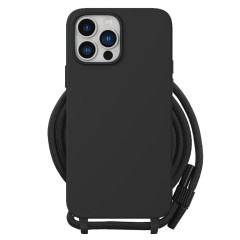 Husa pentru iPhone 15 - Techsuit Crossbody Lanyard - Negru