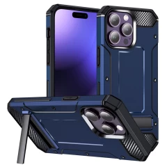 Husa pentru iPhone 15 Pro - Techsuit Hybrid Armor Kickstand - Green Albastru 