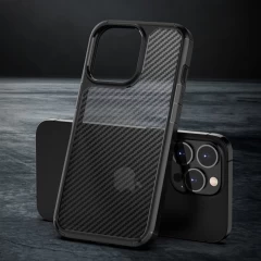 Husa pentru iPhone 15 Pro - Techsuit Carbon Fuse - Black Negru