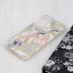 Husa pentru Oppo A78 4G - Techsuit Marble Series - Pink Hex Roz