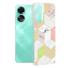 Husa pentru Oppo A78 4G - Techsuit Marble Series - Pink Hex Mov 