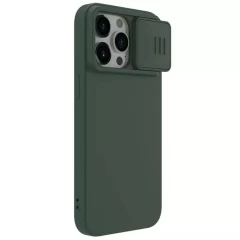 Husa pentru iPhone 15 Pro Max - Nillkin CamShield Silky MagSafe Silicone - Foggy Green Verde Inchis