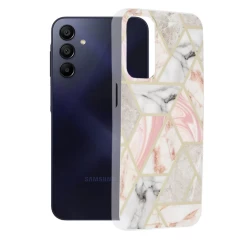 Husa pentru Samsung Galaxy A15 4G / A15 5G - Techsuit Marble Series - Chloe White Roz 