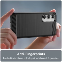 Husa pentru Samsung Galaxy A35 5G - Techsuit Carbon Silicone - Black Negru