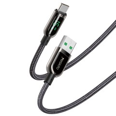 Cablu USB to Type-C, 66W, 5A, Digital Display, 1.2m Yesido CA-85 - Negru