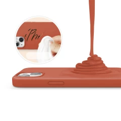 Husa iPhone 13 Casey Studios Premium Soft Silicone Orange Red