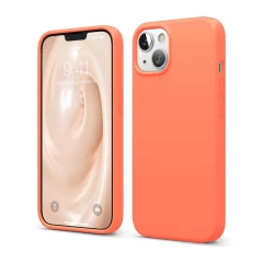 Husa iPhone 13 Mini Casey Studios Premium Soft Silicone - Orange Peach 